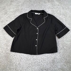 Jason Wu Black Satin Sleep Pajama Top